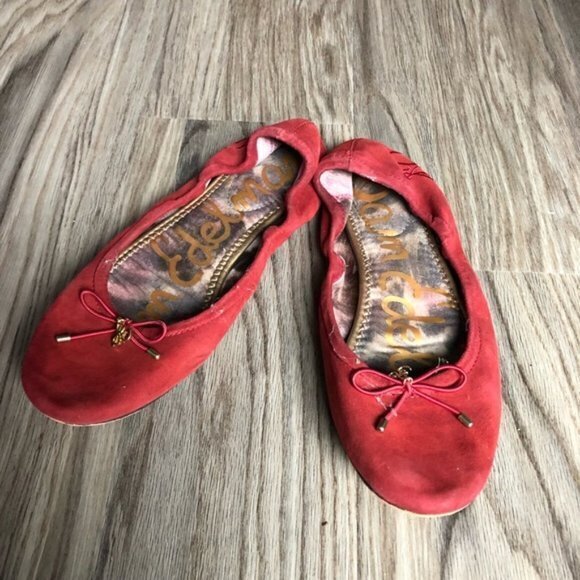 Sam Edelman FELICIA red suede leather ballet flats - Picture 2 of 8